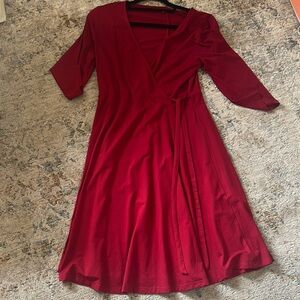 Elegant Red Wrap Dress